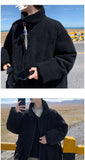 Korean style autumn and winter men and women trendy personalized corduroy jacket for couples loose retro Harajuku casual top y2k