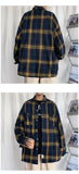 Autumn Oversized Long Sleeved Shirt Men Fashion Retro Plaid Shirt Men Streetwear Korean Loose Casual Shirts Mens Large Size 5XL