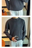 New Korean Retro Men Basic Sweater Luxury Knitted Solid Color O Neck Long Sleeve Pullover Casual Slim Premium Quality Knitwear