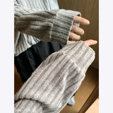 Autumn Long Sleeved T-shirt Men Oversized Retro Striped T Shirt Men Streetwear Korean Loose Round Neck T Shirt Mens Top M-3XL