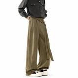 Belt Suit Pants Men Oversized Society Mens Black Dress Pants Korean Loose Wide Leg Pants Mens Office Formal Trousers M-3XL
