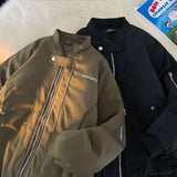 American style autumn and winter men and women street trend thick jacket for couples loose retro Harajuku simple casual top y2k