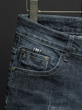 Ripped Frayed Men's Slim-fit Stretch Jeans Cotton Fashion Korean Classic Blue Black Denim Pants Streetwear Hip Hop Male Trousers