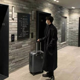 Men's Long Woolen Jacket To The Knee Winter Thickened Herringbone New Style Autumn/winter High Tall Coat