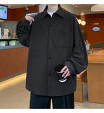 2025 Autumn Winter New Mens Long Sleeve Casual Corduroy Shirt Square Collar Loose Fit Classic Fashion Trendy Outdoor Comfort