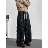 Cargo jean pants Men Wide Leg DenimLoose Straight Baggy Men's Jeans hip hop Streetwear Skateboard Neutral denim Trousers