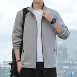 Autumn Winter Elegant Fashion Harajuku Slim Fit Ropa Hombre Loose Casual All Match Outerwear Pockets Zipper Long Sleeve Jacket