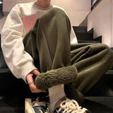 Winter Lamb Fleece Pants Men's Loose Leggings Casual Guard Pants Plus Plush Thickened Warm Sports Long Pants