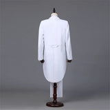 Men's Tailcoat Classic Modern White and Black Basic Style Mens Suit with Tailcoat Singer Magician Stage Jacket Outfits