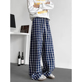 Summer Casual Pants Men Oversized Retro Plaid Pants Men Streetwear Hip-hop Loose Wide Leg Pants Mens Trousers Large Size 5XL
