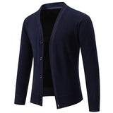 Men Sweater Cardigan Business Casual Classic V-neck Solid Color Cardigan Men Sweater Korean Fashion Trend Knitwear Sweater