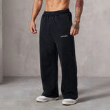 2025 American Style New Men's Sports Pants Spring Autumn Outdoor Jogging Muscle Fitness Embroidered Straight Casual Long Pants