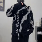 Turtleneck Sweaters Men Winter Lace-up Design Thicken Warm Pullovers Vintage Slouchy Streetwear Japanese Style Soft Personality