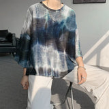 Summer Men O-Neck Tshirts Tie Dye Men's Summer T-Shirt Colorful Fashion Short Sleeves Tshirt Woman Streetwear Hip-Hop Male
