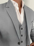 3 Pcs Linen Wedding Suits for Men Summer Party Casual Style Groom Tuxedo Male Fashion Celebrity Suit Blazer with Vest Pants