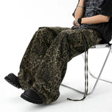 Cyber Y2K Streetwear Leopard Baggy Stacked Cargo Jeans Pants For Men Clothes Women Wide Leg Long Trousers Pantalones Hombre