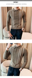 Men's Jersey Luxury Polo Neck Zipper Knit Sweater Casual Fashion Solid Color Long Sleeve Pullover Premium Quality Knitwear M-3XL