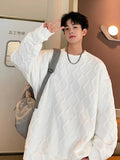 Men Sweatshirts Solid Round Neck Baggy Comfortable Streetwear Japanese Style Handsome Chic Windproof All-match Classic City Boy