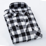 Plaid Shirt New Autumn Winter Flannel Red Checkered Shirt Men Shirts Long Sleeve Chemise Homme Cotton Male Check Shirts