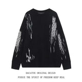 Japanese Trendy Men's Sweaters Light Luxury Knitted Color Clashing O Neck Long Sleeve Pullover Casual High Street Knitwear M-3XL