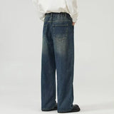 Men New Summer Baggy Jeans Male Fashion Straight Wide Leg Casual Wash Denim Trousers High Street Hot Sale Loose Trousers