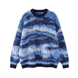 American Trending Men's Sweater Light Luxury Imitated Mink Drooping O Neck Long Sleeve Pullover Winter Premium Knitwear S-2XL