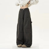American high street trend retro men and women workwear straight leg jeans autumn new loose couple wide leg casual pants y2k