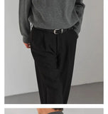 Korean Fashion Men Sweater Light Luxury Trendy Mock Neck Knitted Solid Color Pullover Premium Quality Long Sleeve Basic Knitwear