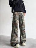 2024 Cyber Y2K Fashion Camouflage Baggy Jeans Cargo Flare Pants For Men Clothes Straight Casual Long Trousers Pantalones Hombre