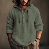 New Cotton Linen Shirt Hooded Sweatshirt Long Sleeve Hooded Casual Daily Clothing Spring Summer Fashion