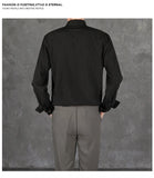 New Naples Business Men Shirts Light Luxury Textured Lapel Striped Long Sleeve Cardigan Leisure Premium Commuter Blouse S-4XL