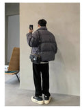 Korean street trend men and women retro personality fake two piece design couple winter loose thick casual jacket top harajuku