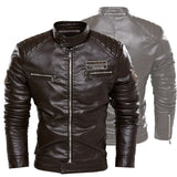 Men Fashion Leather Jacket Men Outerwear Leather Moto Jacket Trend Brand Men's New Clothing Streetwear Blazer Casual Jackets