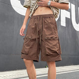 Summer Thin Shorts Men Fashion Retro Pocket Shorts Men Japanese Streetwear Hip-hop Loose Cargo Shorts Mens Beach Shorts M-4XL