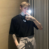 T-Shirt Basic in Cotone con Collo Piccolo