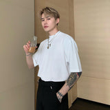 T-Shirt Basic in Cotone con Collo Piccolo