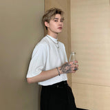 T-Shirt Basic in Cotone con Collo Piccolo