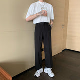 T-Shirt Basic in Cotone con Collo Piccolo