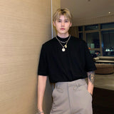 T-Shirt Basic in Cotone con Collo Piccolo