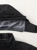 Thick Warm Hooded Polyester Jacket - Men's Casual Windproof Leisure Style Outerwear for Fall/Winter - Zip-Up Conventional Version Autumn/Winter