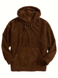[Men's Vintage Corduroy Hoodie] Vintage Corduroy Hoodies For Men, Men's Casual Pullover Hooded Sweatshirt With Kangaroo Pocket Streetwear For Winter Fall, As Gifts
