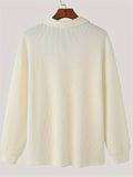 Long Sleeve Polyester Sweatshirt - Men's Casual Knitted Zipper Top - Lapel Collar, Solid Color, Slight Stretch, Half Placket, Loose Fit - 95% Polyester, 5% Spandex - Winter Wear