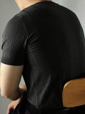 Men's Short Sleeve Crew Neck Knit Sweater - Red, Blend Fabric, Stretchy, Easy Care, Ideal for Outdoor & Casual Wear
