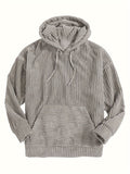 [Men's Vintage Corduroy Hoodie] Vintage Corduroy Hoodies For Men, Men's Casual Pullover Hooded Sweatshirt With Kangaroo Pocket Streetwear For Winter Fall, As Gifts
