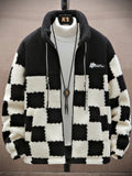 [Thick Polar Fleece Warm Jacket] Cozy Plaid Lambswool Jacket With Thick Polar Fleece Lining - Warm Winter Coat For Men And Women