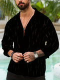 Semi-Sheer Long Sleeve Stylish Shirt - Men's Casual Button-Up With Lapel Collar - For Holiday Resorts, Spring Summer And Fall