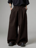 Men'S Loose Fit Solid Color Wide Leg Pants with Pockets - Casual, Soft, and Comfortable for Spring, Street Style, Casual Wear Pants|Wide Leg Trousers|Nonstretch Fabric
