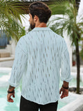 Semi-Sheer Long Sleeve Stylish Shirt - Men's Casual Button-Up With Lapel Collar - For Holiday Resorts, Spring Summer And Fall