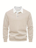Fall & Winter Solid Color Fleece-Lined Shirt - Men's Casual Machine Washable with Button Detail