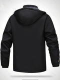 Thick Warm Hooded Polyester Jacket - Men's Casual Windproof Leisure Style Outerwear for Fall/Winter - Zip-Up Conventional Version Autumn/Winter